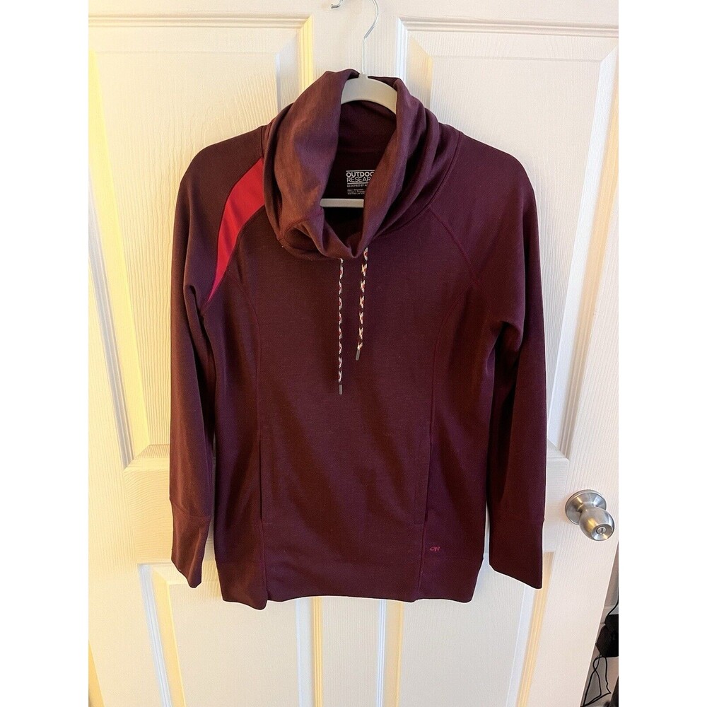 Outdoor Research Cedarosa Pullover Tunic Size S Womens Burgundy Cowl Neck